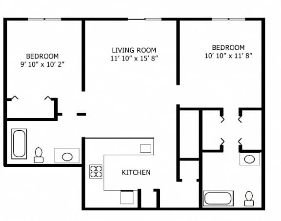 Floor Plan  2 Bedrooms
