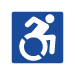 a disabled person in a wheelchair parking sign at Willow Gardens Apartments, Teaneck, New Jersey