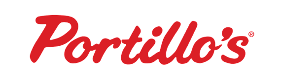 The image features the red text "Portillo's" on a black background.