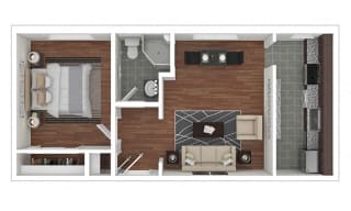 The Metropolitan 1 Bedroom The Metropolitan 1 Bedroom floor plan