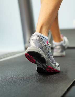 a person running on a treadmill