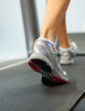 a person running on a treadmill