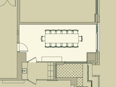 Meeting room floorplan at Scout Living, powered by Placemakr, Atlanta, GA