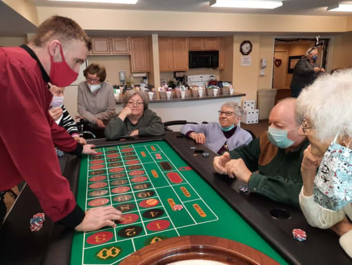 Fun Casino Games at Elison Independent Living of Orchard Glen
