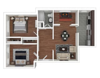 The Metropolitan 2 Bedroom  floor plan