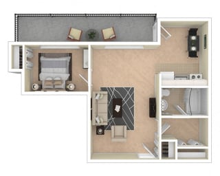 2112 New Hampshire Ave Jr 1 Bed floor plan