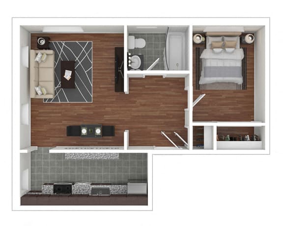 The Metropolitan 1 Bedroom floor plan