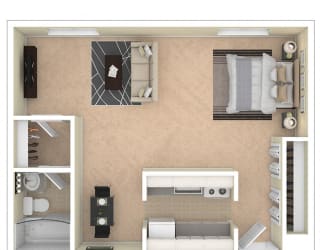 Laurel Village Apartments Studio floor plan