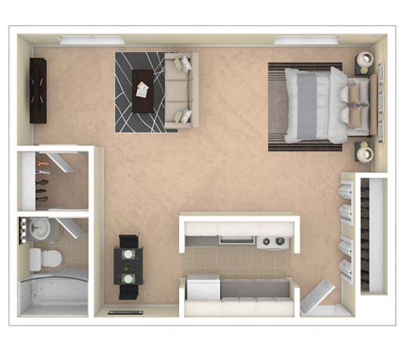Floor Plan  Laurel Village Apartments Studio floor plan