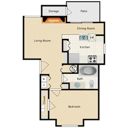 Floor Plan 1 Bed 1 Bath