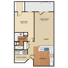 1 bedroom, 1 bathroom