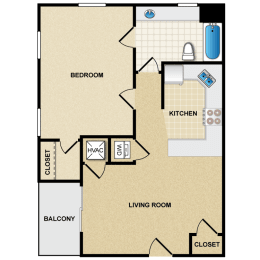 1 bedroom, 1 bathroom  at Malvern Hill Apartment Homes, 66103, KS