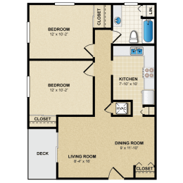 2 bedroom, 1 bathroom  at Malvern Hill Apartment Homes, 66103, KS