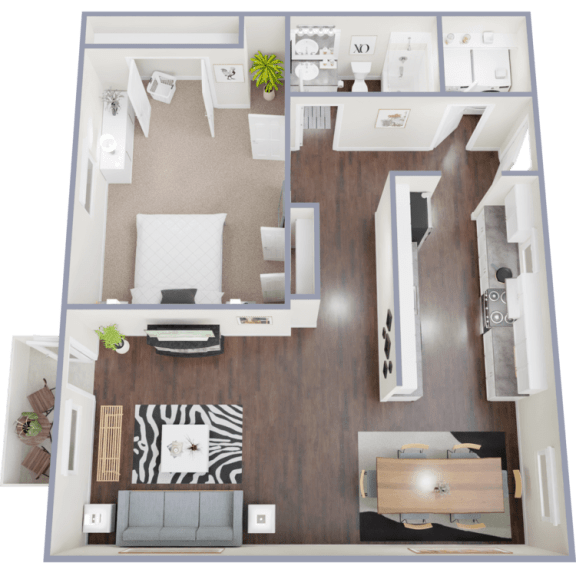 a floor plan of a 1 bedroom apartment