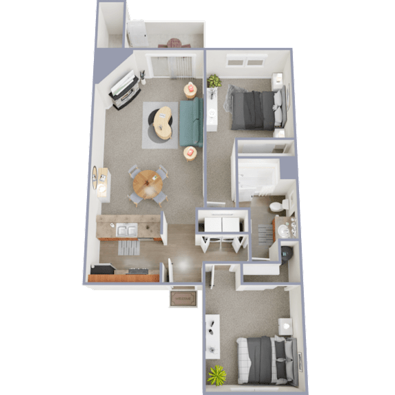 a floor plan of a 3 bedroom apartment