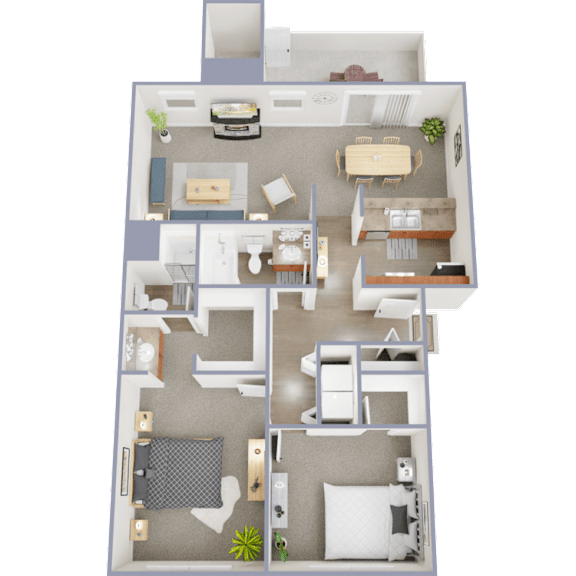 a floor plan of a 3 bedroom apartment