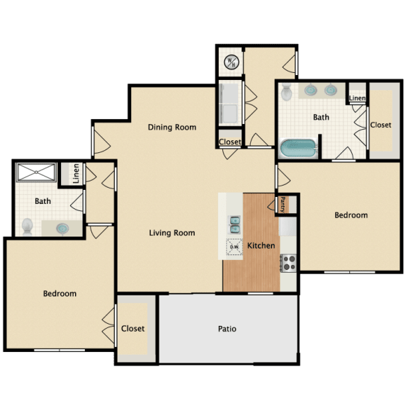 2 bedroom, 2 bathroom  at Prairie Creek Apartments & Townhomes, Lenexa