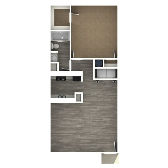 Floor Plan  1 bedroom 1 bathroom floor plan B unfurnished at The Life at Park View, Texas, 77502