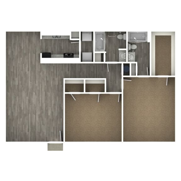 floor plan D unfurnished at The Life at Park View, Texas