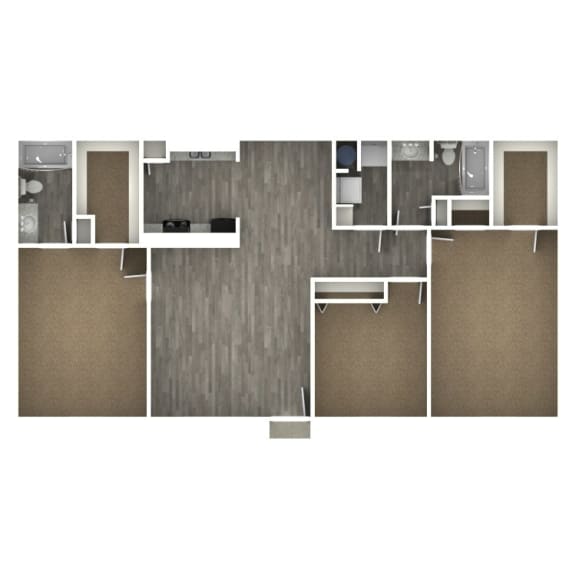 floor plan E unfurnished floor plan E unfurnished at The Life at Park View, Texas, 77502