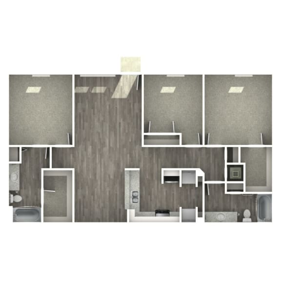 3 bedroom 2 bathroom floor plan 3 bedroom 2 bathroom floor plan at The Life at Bay Pointe, Baytown, 77520