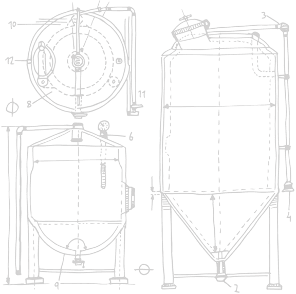 A technical drawing of a machine with various parts labeled with numbers.