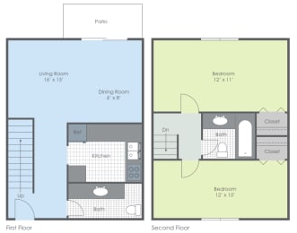  Floor Plan Two Bedroom - Woodland