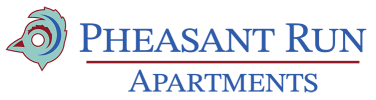 a logo with the words pharaoh run apartments on a green background