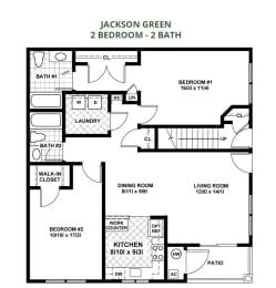  Floor Plan 2 Bed / 2 Bath