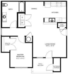  Floor Plan 1 Bedroom