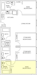 Evergreen Floor Plan Main Bedroom D