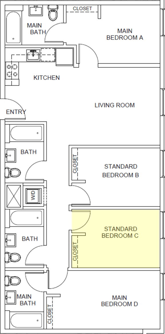 Evergreen Floor Plan Standard Bedroom C