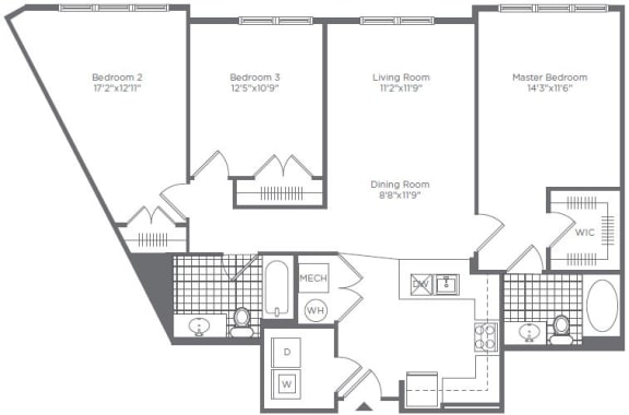 Floor Plan  3BR 2BA