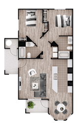 Grand Canyon floor plan at The Place at Canyon Ridge with 2 bedrooms and 2 bathrooms.