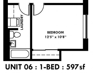 Floor Plan 1 BR 1B 06