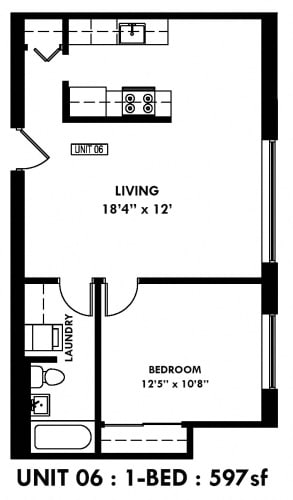 Floor Plan  1 BR 1B 06