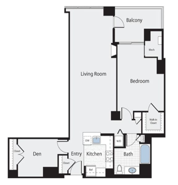 one bedroom apartment rentals with den in arlington