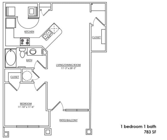Floor Plan  1H Floor Plan at Hurstbourne Estates, Louisville, KY