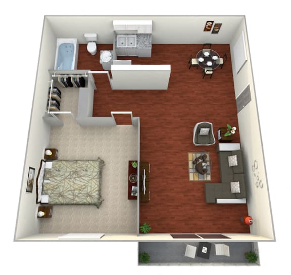 Shasta Lane Apartments 1 Bedroom Apartment Floor Plan