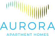 The image is a logo for Aurora Apartment Homes.