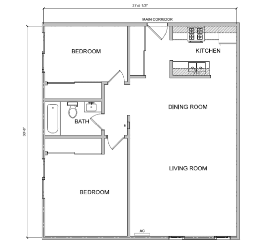 Floor Plan  2BR Small