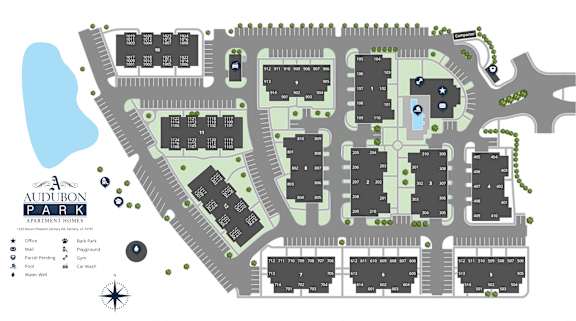 a site plan of an airport with a pool and parking lot