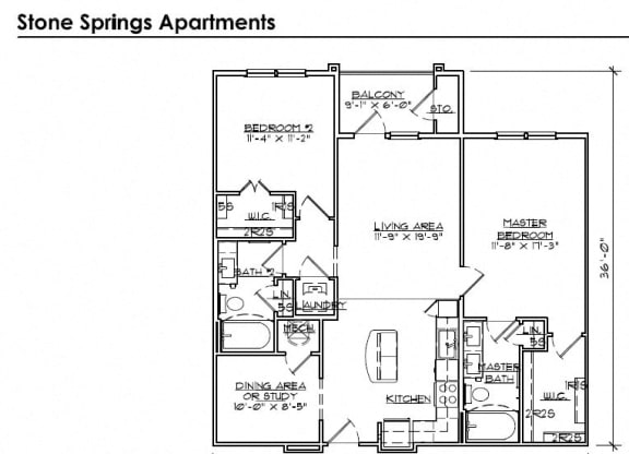Floor Plan  2 BR / 2 BA