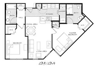 Floor Plan 2 Bedroom | 2 Bath