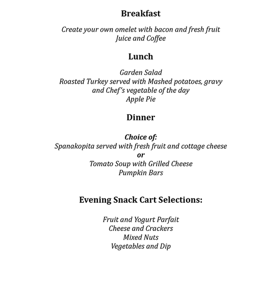 Sample Menu at Elison Independent and Assisted Living of Maplewood
