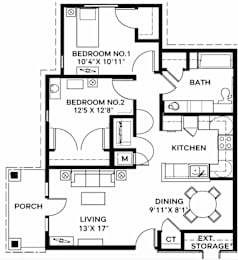  Floor Plan 2 Bedroom