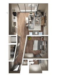 Arlie Floor Plan at Pier 33 Apartments, Wilmington, NC