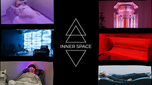 A collage of images related to LED lighting and relaxation.