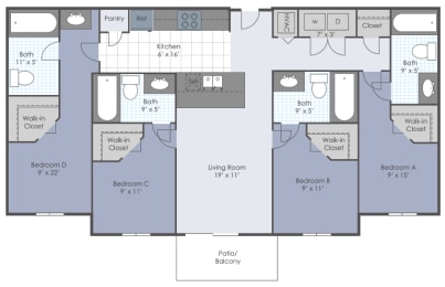 Four bedroom floorplan layout