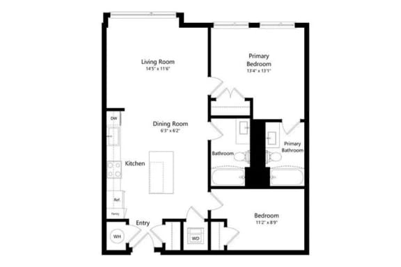 the floor plan of residence villa carlottaat Arrowwood Apartments, North Bethesda, 20852